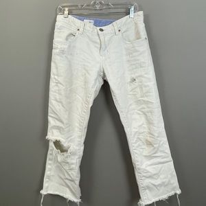 Gap Distressed White Jeans, Size 26/2